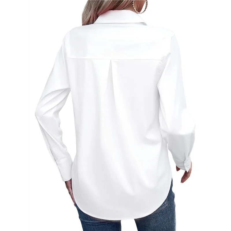 ABRT-Women's Button Down Shirts Classic Fit Dress Shirt Work Business Casual Long Sleeve Blouse Tops