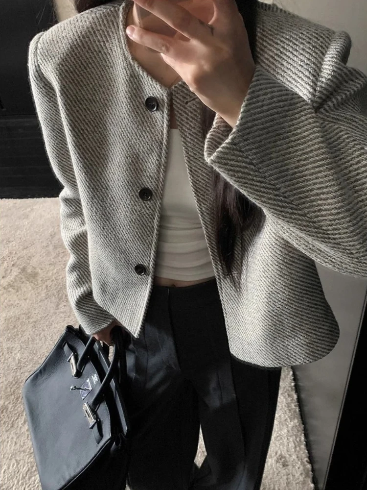 Autumn Jackets Women Solid Cozy Fashion Temperament Lady All-match Gentle Korean Style Casual Long Sleeve Chic Popular Elegant