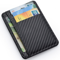 Men's Slim Minimalist Front Pocket Wallets RFID Blocking Credit Card Holder Portable Leather Wallets