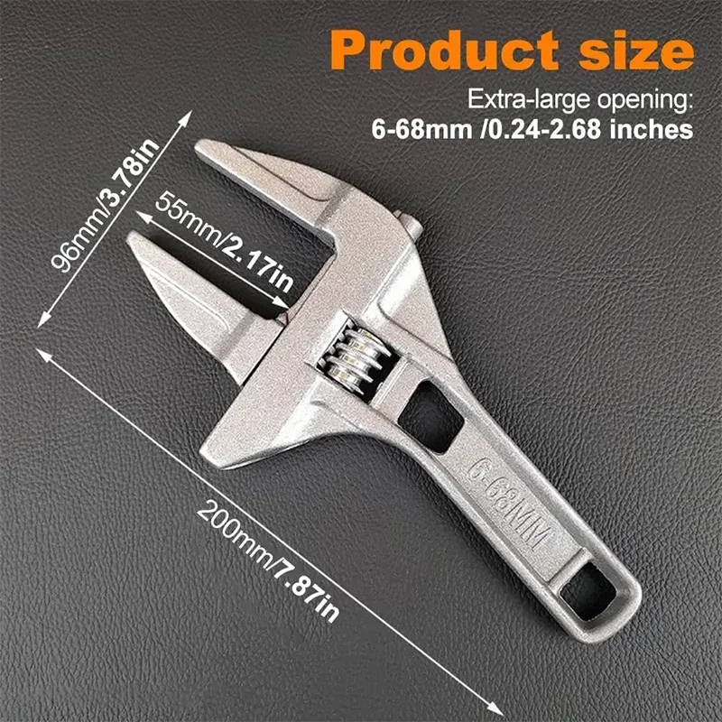 All-Purpose Bathroom Electric Wrench Wide Mouth Non-slip Teeth Solid Built Sturdy Durable Dual Tool for Bathroom Maintenance