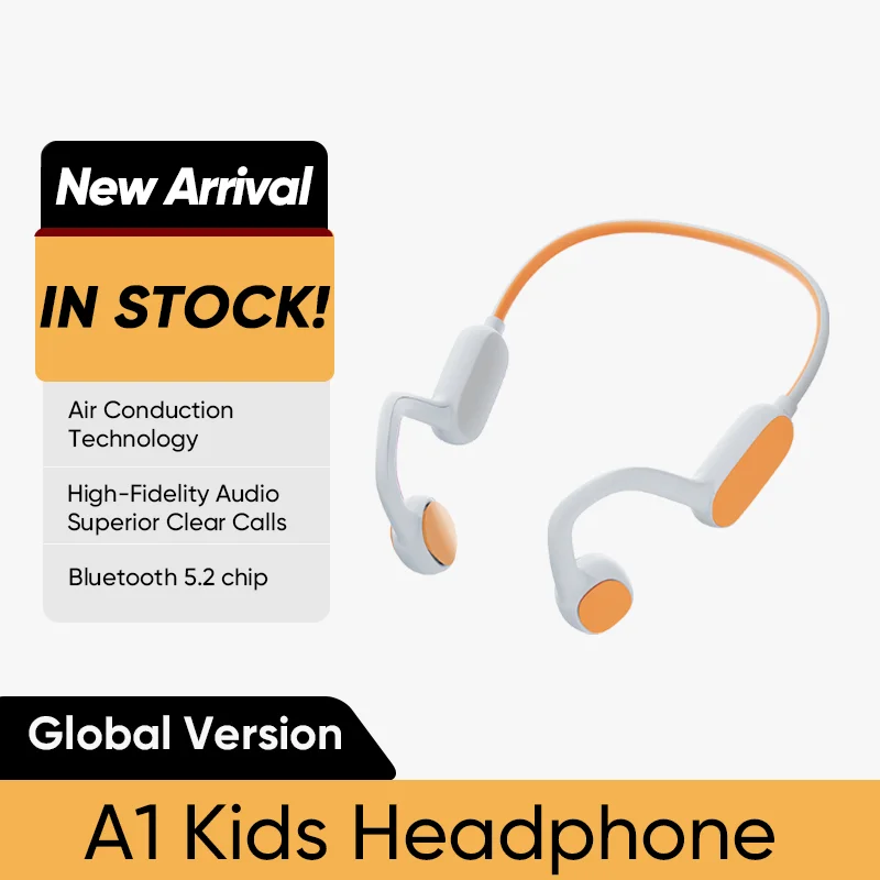 

Global Version Tgenius A1 Kids Headphone BT5.2 Air Conduction Open Ear Headphones Stereo Sound with Mic IPX5 Waterproof Earphone