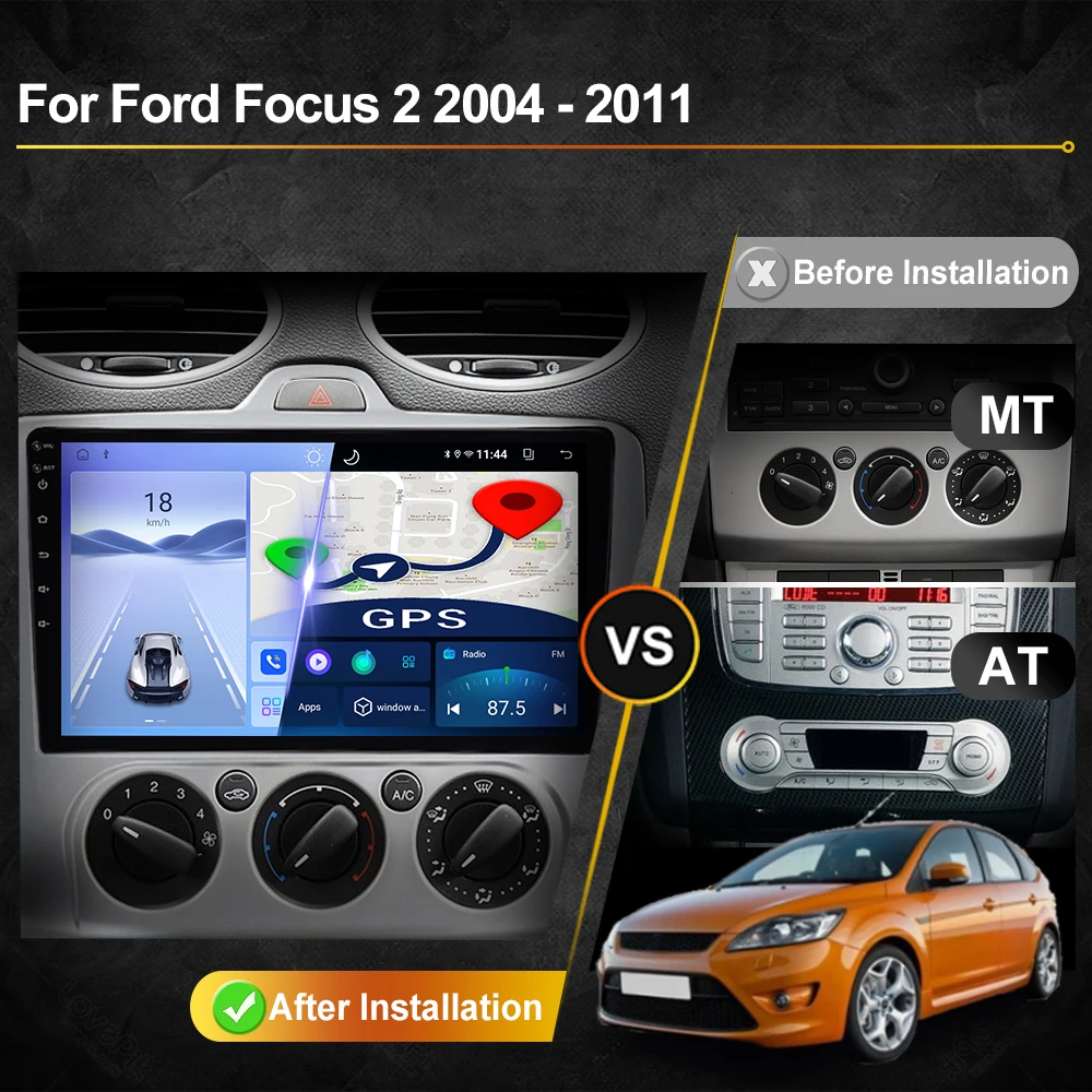 For Ford Focus MK2 2004 - 2011 Car Radio Android Automotive Multimedia Player GPS Navigation Carplay Touch Screen Auto Stereo