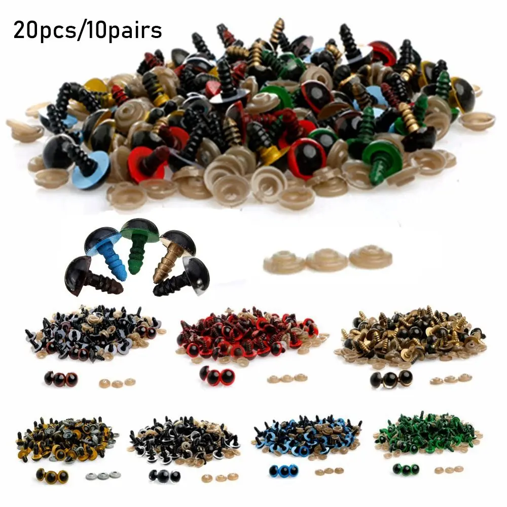 20pcs/10pairs Safety Stuffed Toys Parts Plastic Puppet Crystal Eye Eyes Crafts Bear Animal Accessories Dolls DIY Tools