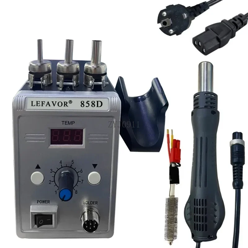 مسدس هواء ساخن 858D 8586 2 في 1 محطة لحام 700 واط 110 فولت 220 فولت بغا إعادة العمل مصلحة الارصاد الجوية SMT أداة إصلاح اللحام مسدس الحرارة LED لحام رقمي