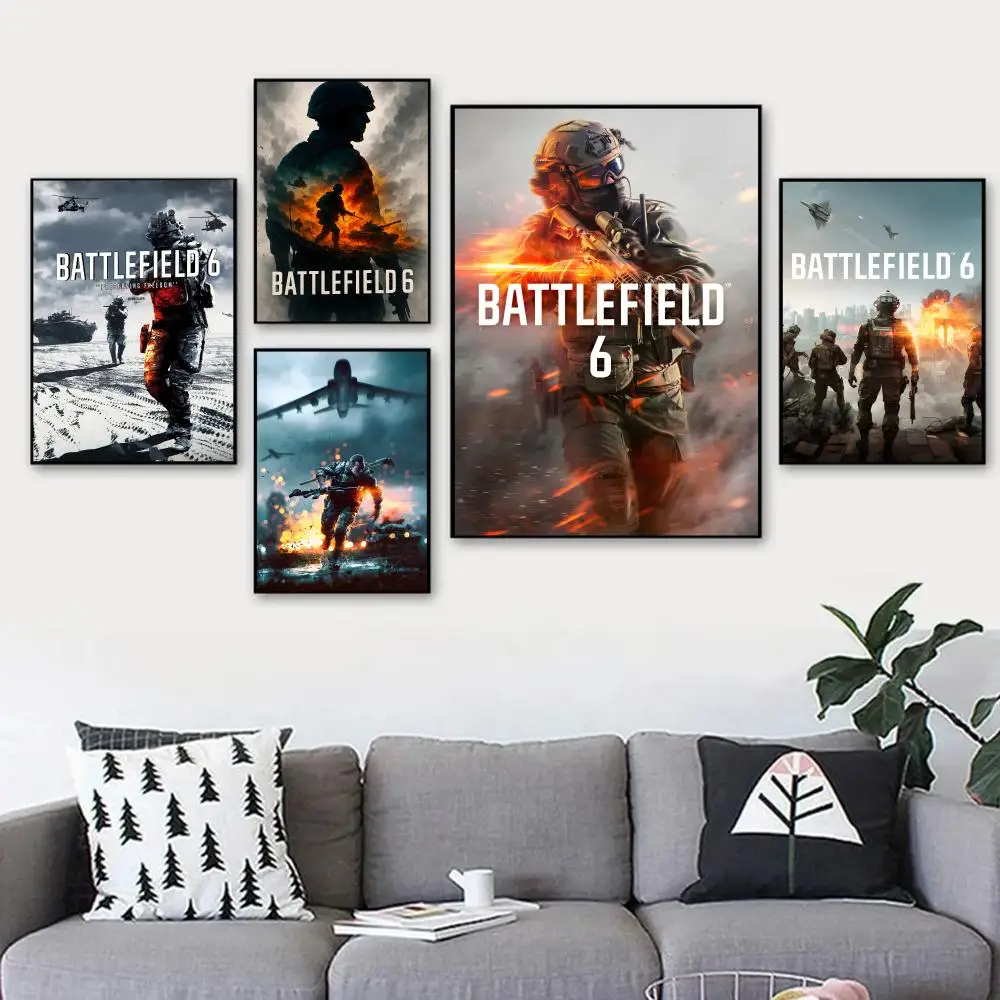 لعبة فيديو B-battlefield 6 لوحة الخط HD طباعة تجعد مجاني جدارية الفن صور لغرفة المعيشة ديكور جدران المنزل قماش #3