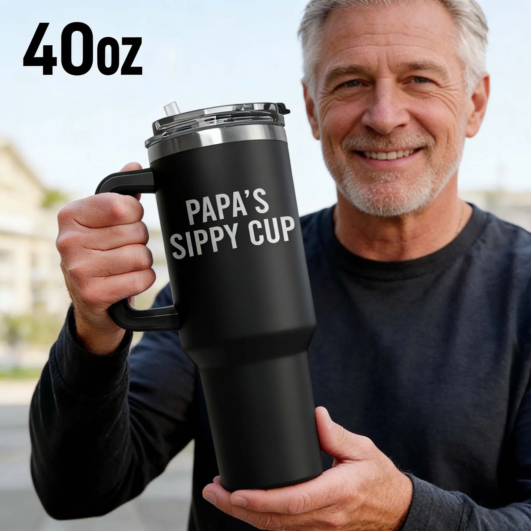 

40oz Thermal Mug with Handle, 304 Stainless Steel Insulated Tumbler Vacuum Coffee Cup, Portable Water bottle Travel Thermal Cup