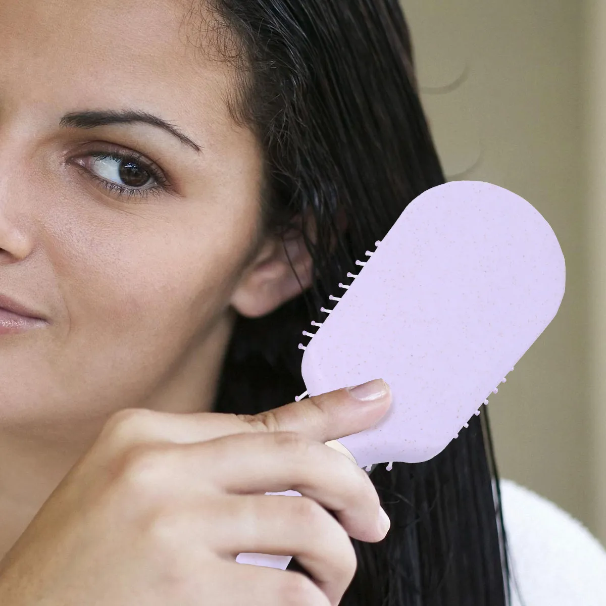 

1Set Hairdressing Comb ABS Material 3 Sizes Massage Scalp Brush Ergonomic Handle Hair Care Relaxing Massager Salon Home Purple