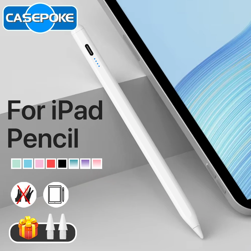 

Стилус 2025 для Apple Pencils с защитой от ладони, наклонным дисплеем мощности для iPad Pencil 2022 2021 2020 2019 2018 Pro Air Mini