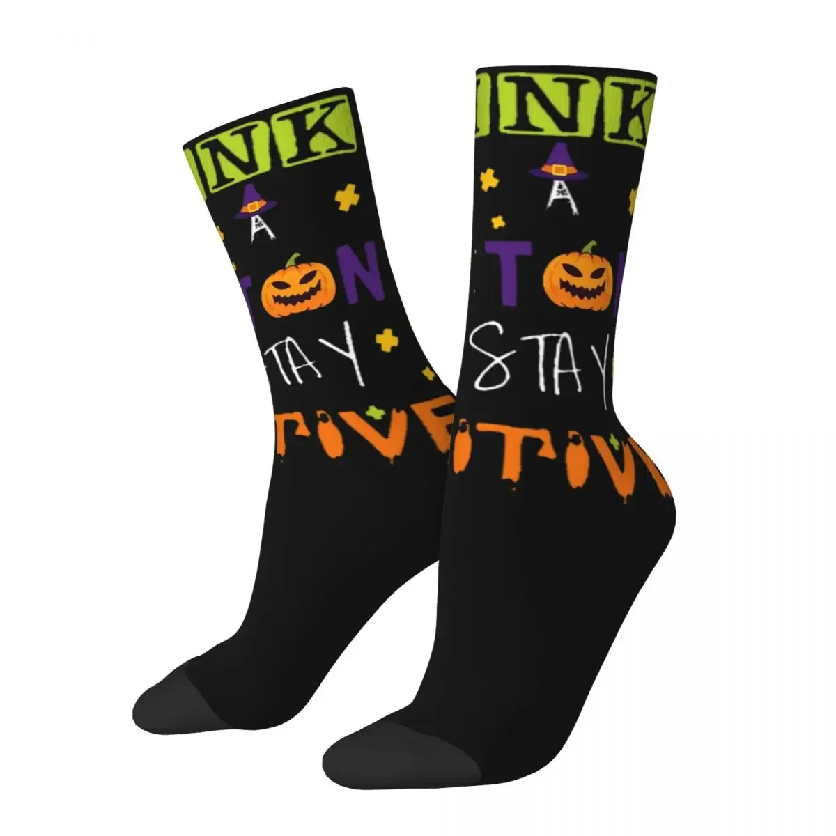 Think Like Proton And Stay Positive Halloween Design All Season Socks Accessories for Male Breathable Stockings