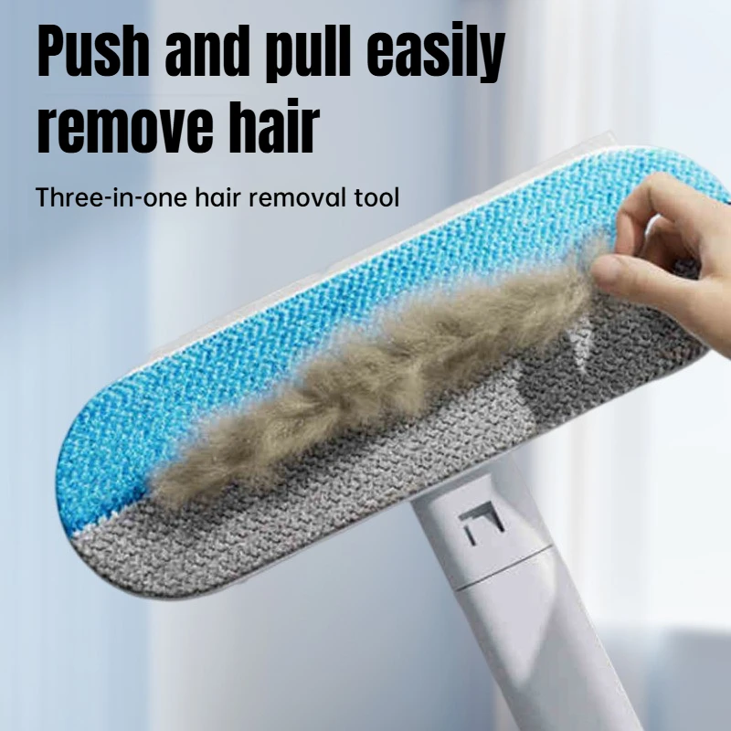 Long Handle Pet Hair Remover Brush Static Cat Hair Cleaner for Carpets Cat Trees Beds Ideal for Cat Furniture Cleaning