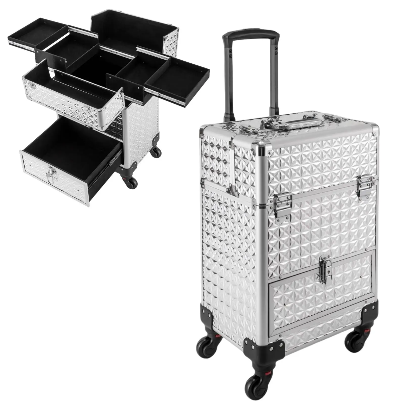 

Rolling Nail Case, Salon Makeup Train Case, Cosmetic Trolley Storage Box, Professional Manicure Storage Case, Cosmetic Train Case