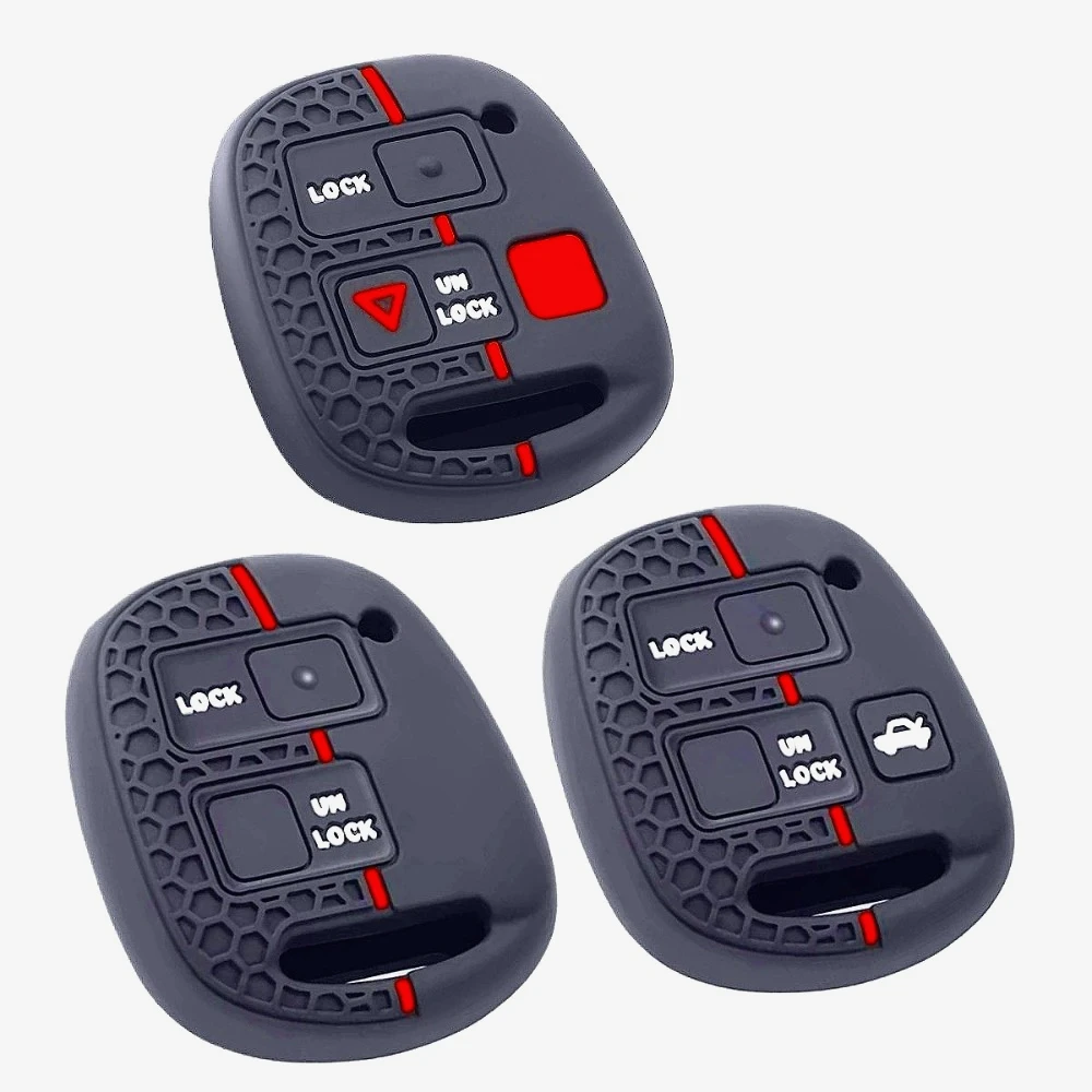 Funda de silicona para llave de coche, funda para Toyota Avensis Camry Corolla para Lexus, chaqueta para llave remota de 3 botones, estilo de coche