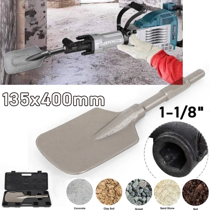 Manual Concrete Stone Shovel Breaker Clay Spade Chisel Jackhammer Industrial