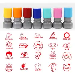 Stamp School Student Teaching Tools Encouragement Seal English Photosensitive Chapter Comment Reward Kid Gift Scrapbooking Decor