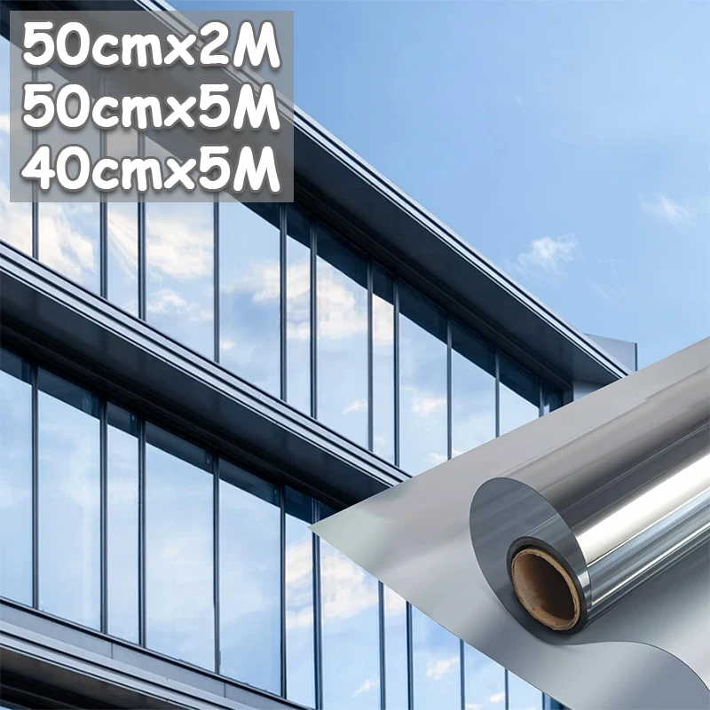 

1PC Self Adhesive Window Privacy Film Reflective Mirror Effect Anti UV Heat Control Daylight Privacy Protection Window Sticker