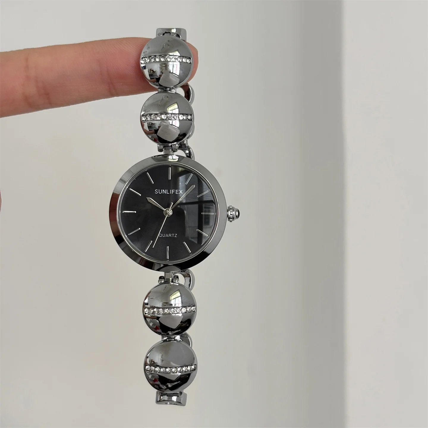 

Серебряные часы-браслет для женщин, женские кварцевые наручные часы с круглым циферблатом, часы из нержавеющей стали, женские часы zegarek damski