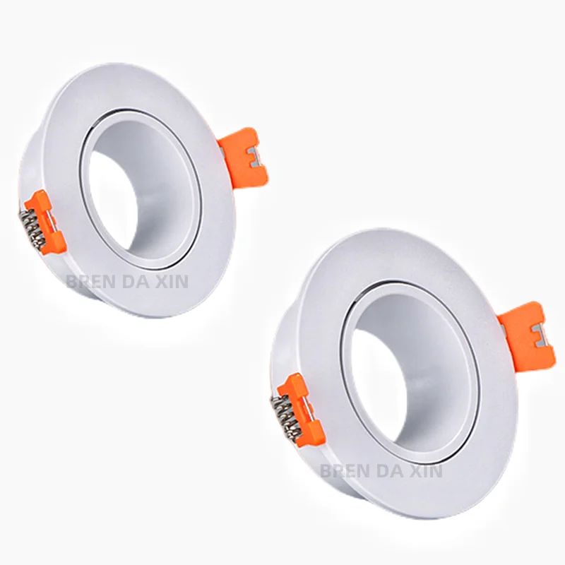 Z regulowanym kątem okrągłe LED wbudowana lampa sufitowa GU10 lekka rama obudowa MR16 downlight LED antyodblaskowa E27 światło punktowe aluminium