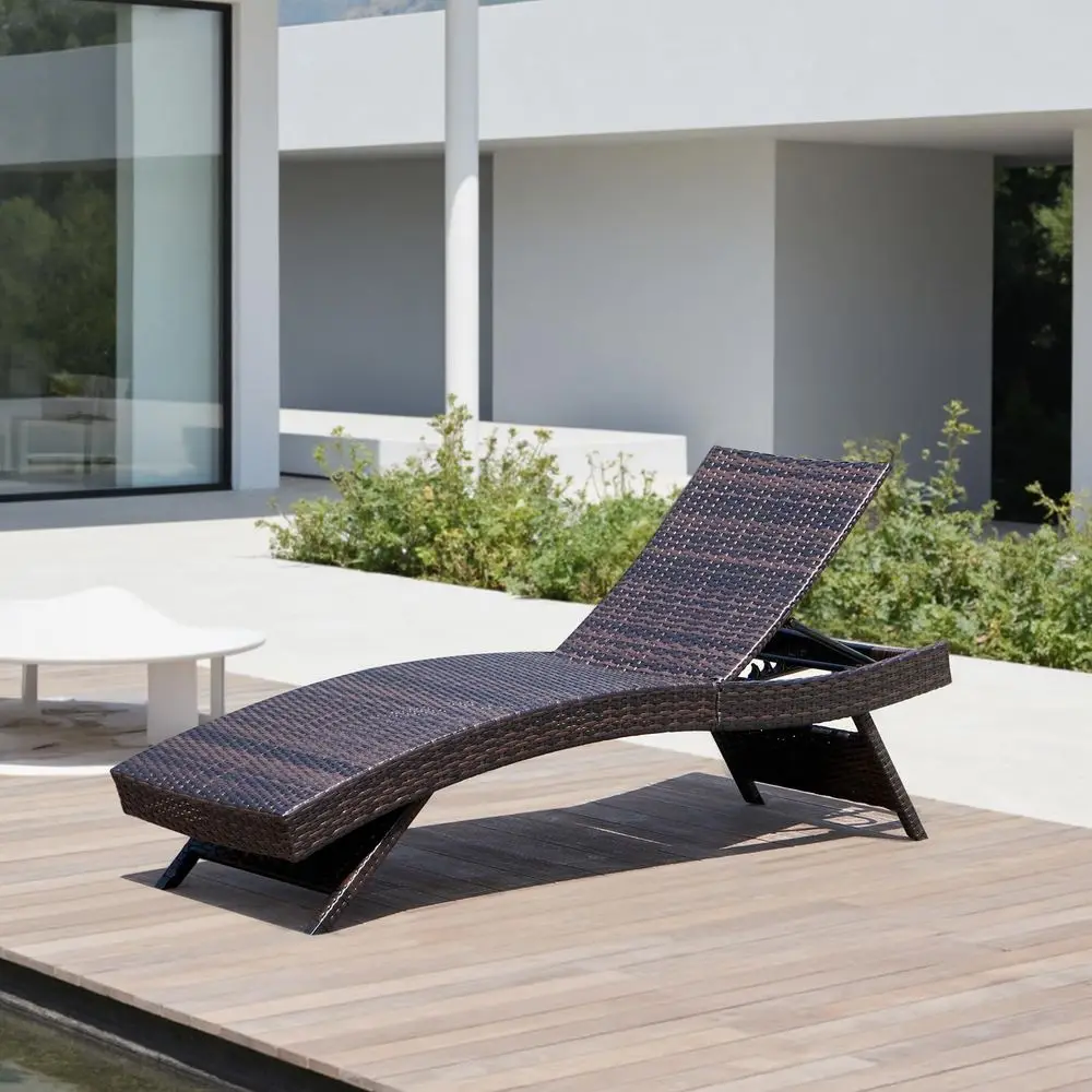 olding Patio Chaise Lounge (Set o 1 Chair), oldable Long Reclining Patio Seating Chairs, Outdoor Wicker Lounge Chair, Rattan Cha