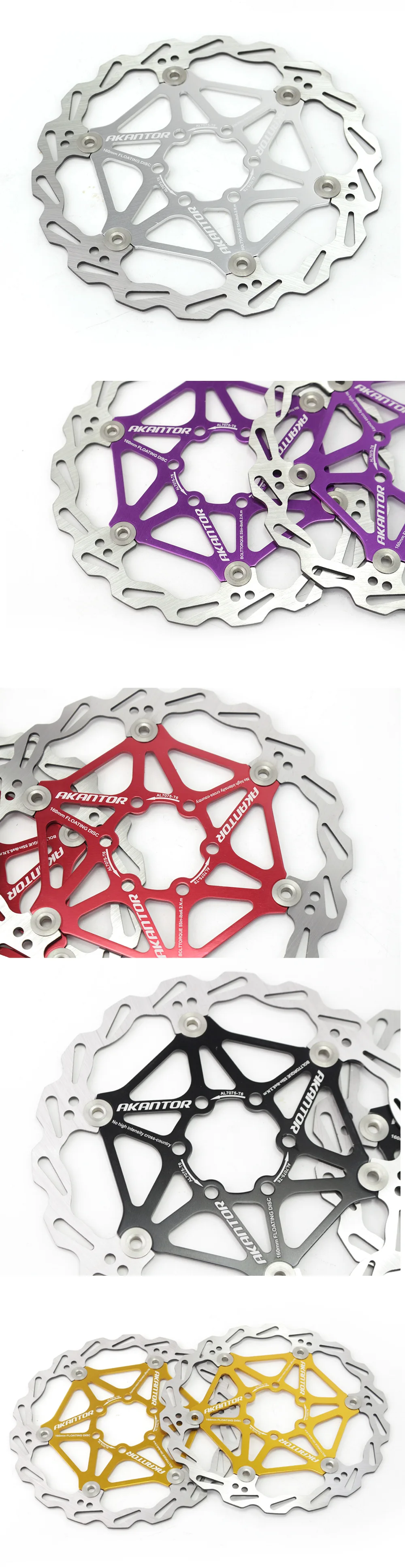 Aluminiumlegierung MTB Fahrrad Kühlung Bremse Schwimmscheibe 160mm/180mm/203mm Sechs Pin Roller Rode Bike Schwimmender Rotor Fahrradzubehör – Detail 4