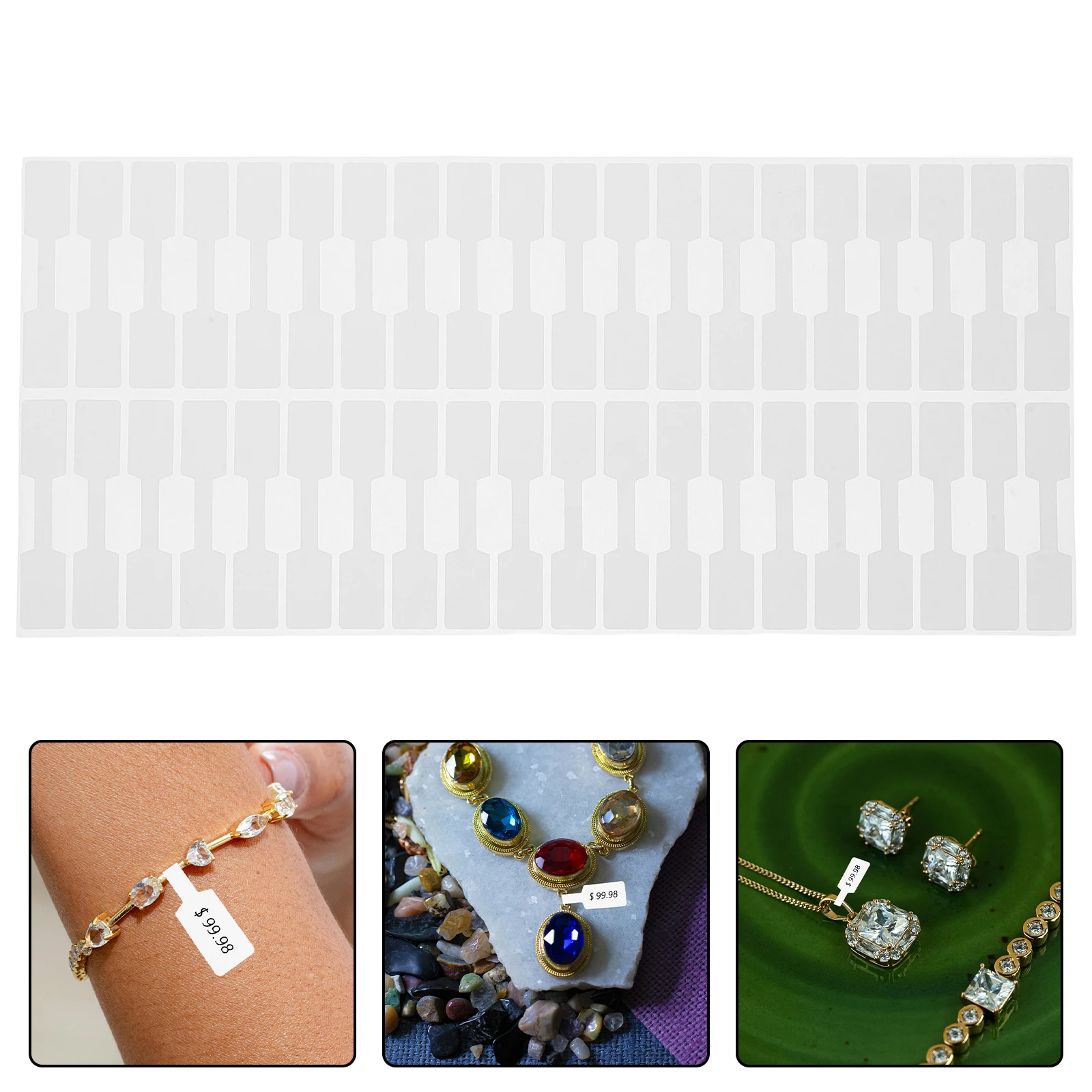 

2000 PCS Self-adhesive Price Tags Jewelry Bracelet for Selling White Paper Label Labels