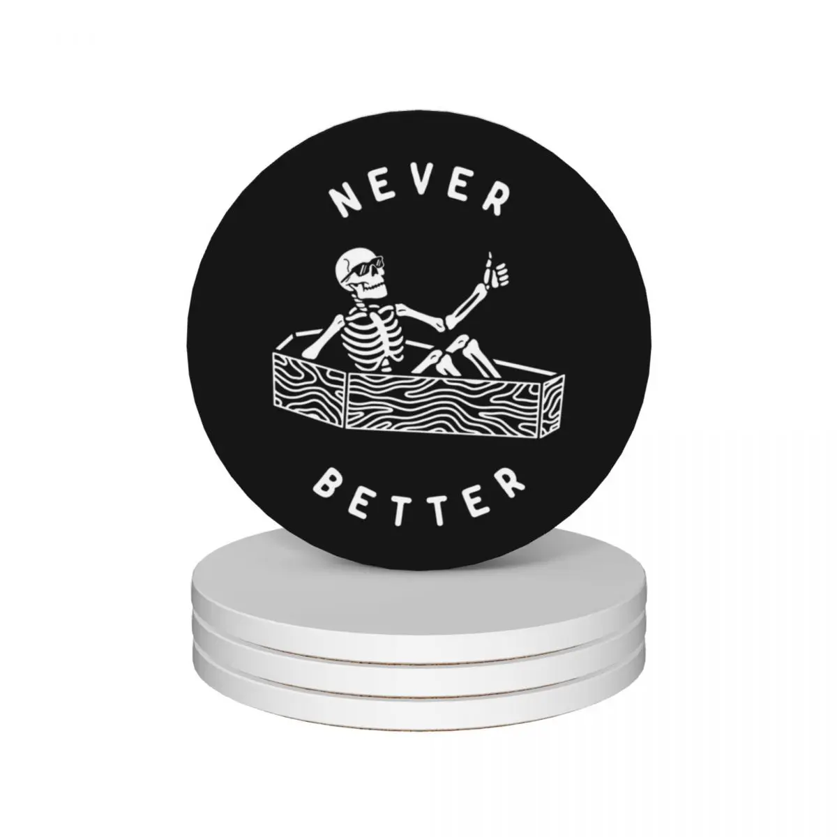 

Never Better Ceramic Coasters (Set of 4) custom Cup mat mug mat Creative Coasters