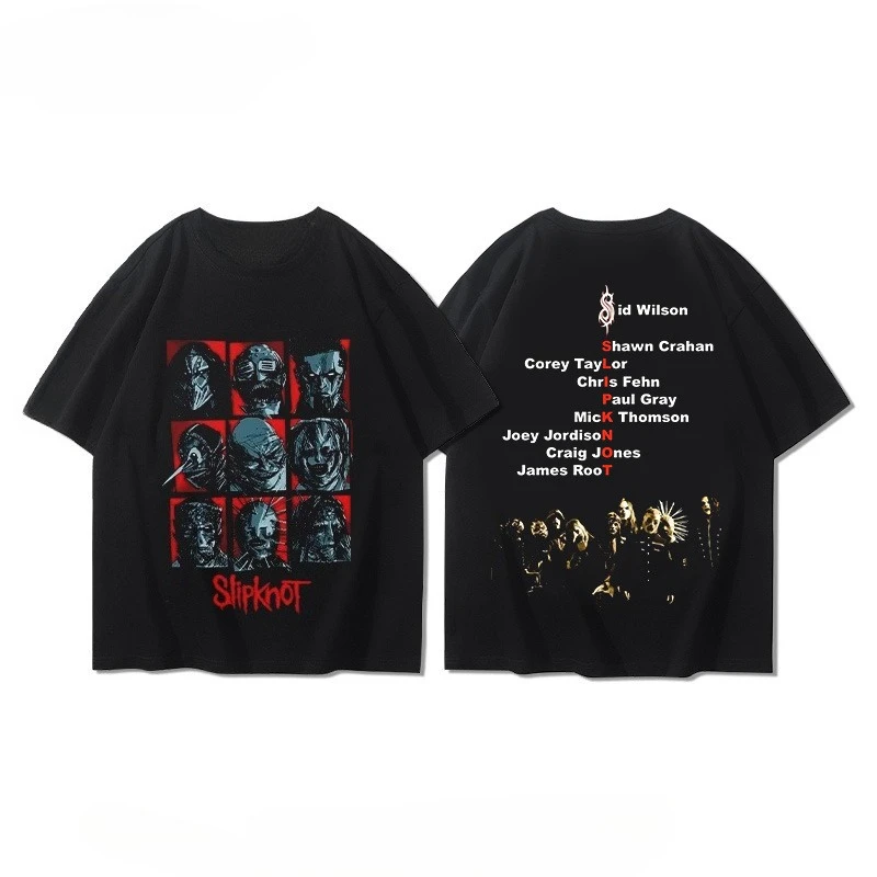 

Slipknot Heavy Metal Live Knot Rock Band с короткими рукавами Мужская летняя футболка большого размера в американском стиле High Street Trend
