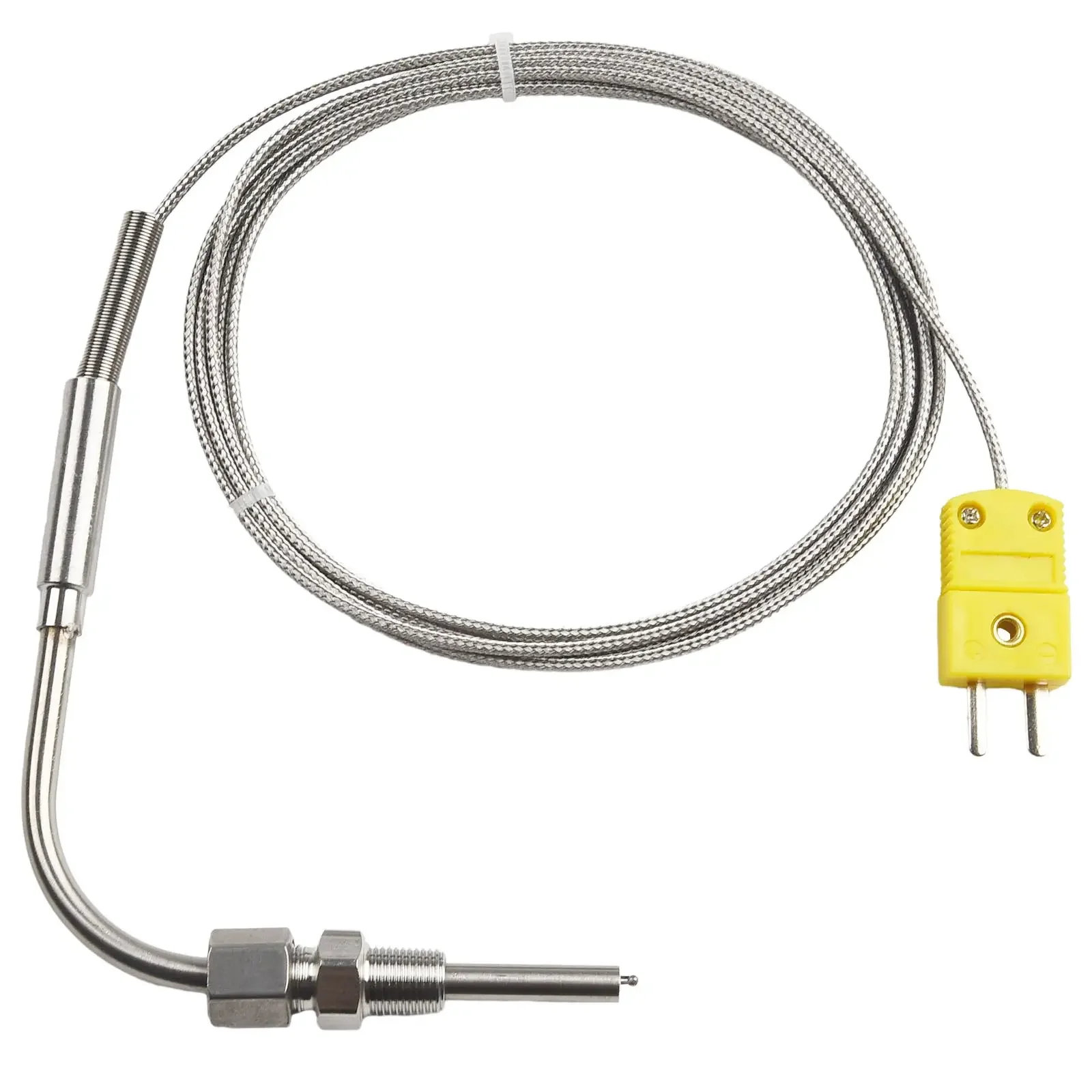 

EGT K-type Thermocouple With 2m Cable Yellow Male Plug 1/8inch NPT Thread Stainless Steel Probe For Temperature Controllers