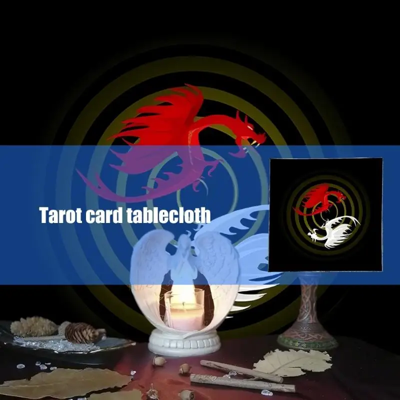 652F التنين/الذئب نمط التارو بطاقة مفرش المائدة مذابح القماش مذابح القماش العرافات مفارش طاولة مفرش طاولة نسيج سهلة الاستخدام #3