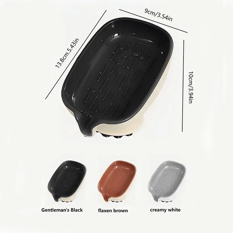 No Drilling Drainable Soap Rack Suction Cup Light Luxury Soap Holder for Dorm Bathroom Shower Toilet