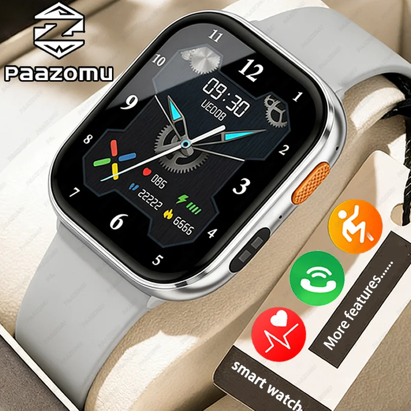 Outdoor New 1000mAh SmartWatch 2.04'HD Screen Smartwatch LED Flashlight 100+Sports Mode BT Call Waterproof Smartwatches Men Wome