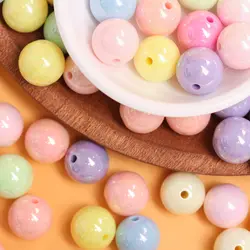 10pcs/bag 14mm AB Magic Color Acrylic Loose Round Beads DIY Bracelet Earring Accessories Jewelry Making Handmade Materials