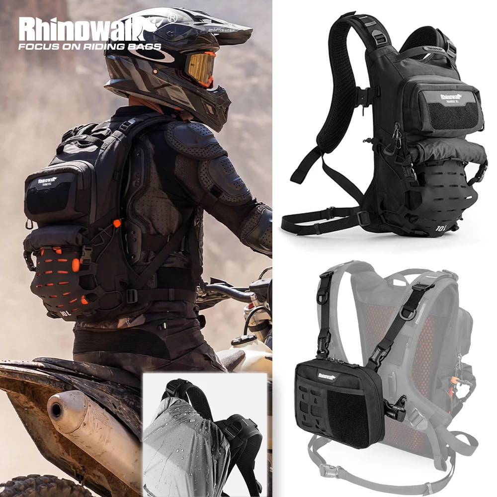 

Rhinowalk Motorcycle Backpack Set With Chest Bag Waterproof Tactical Adventure Bag Travel Luggage Storage Tool Motor Accessories