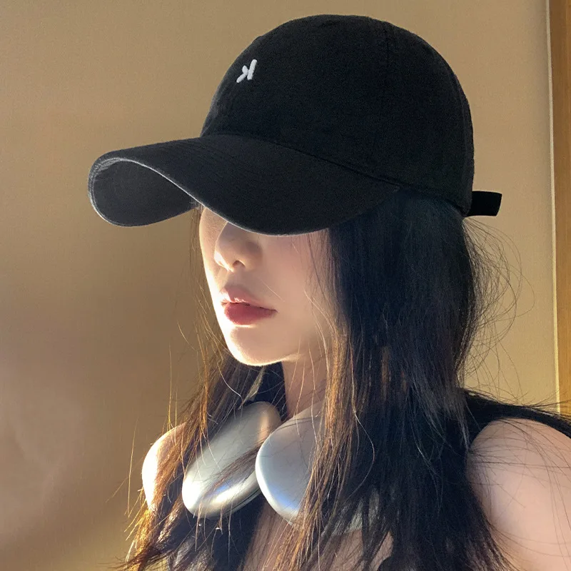 Korean Style Simple Soft Top Baseball Cap Women's Japanese Style All-Matching Wide Brim Makes Face Look Smaller Alphabet Peaked