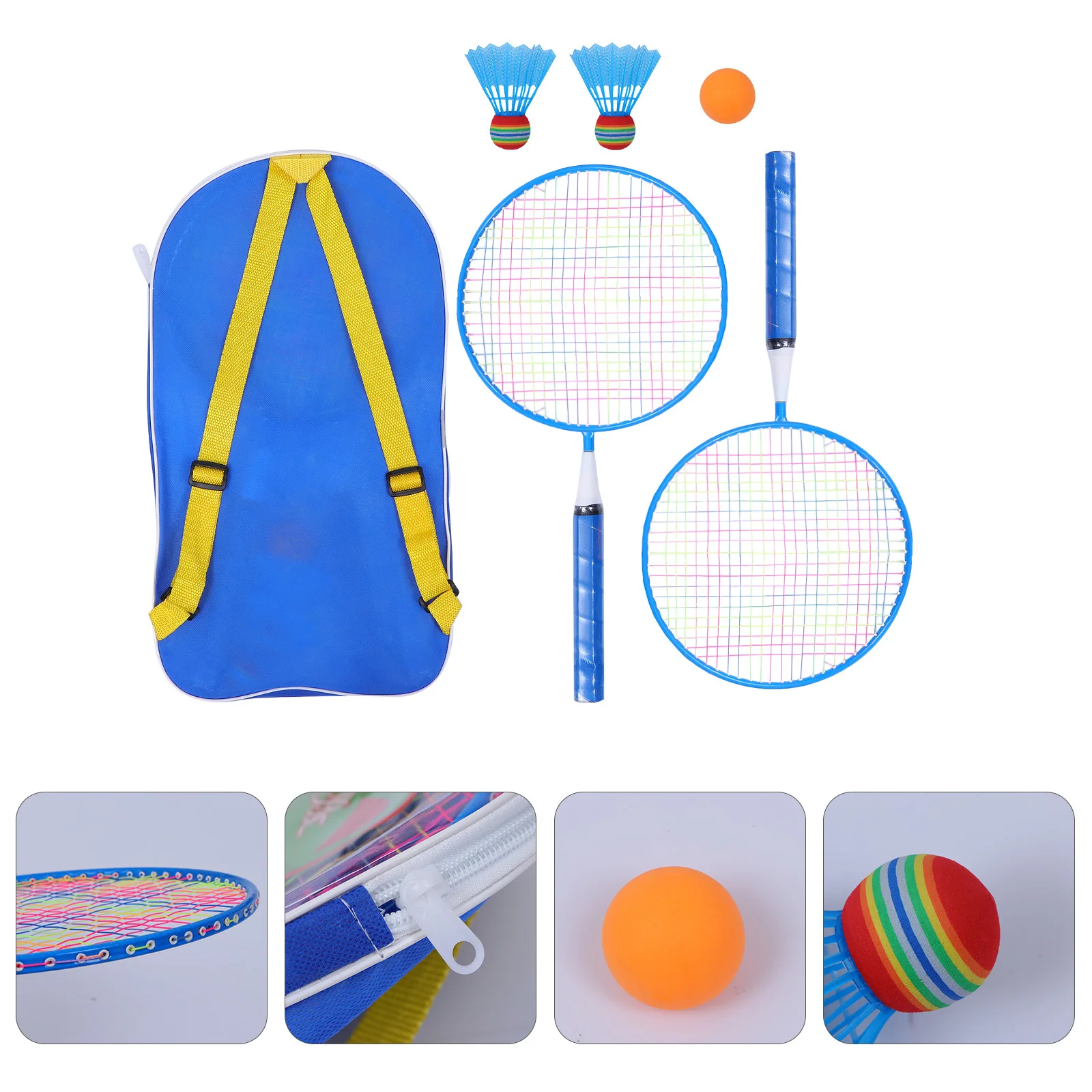 

Racket Set Lightweight For Badminton Set 3-12 Years Easy Grip Wide Surface Outdoor Sports Kit