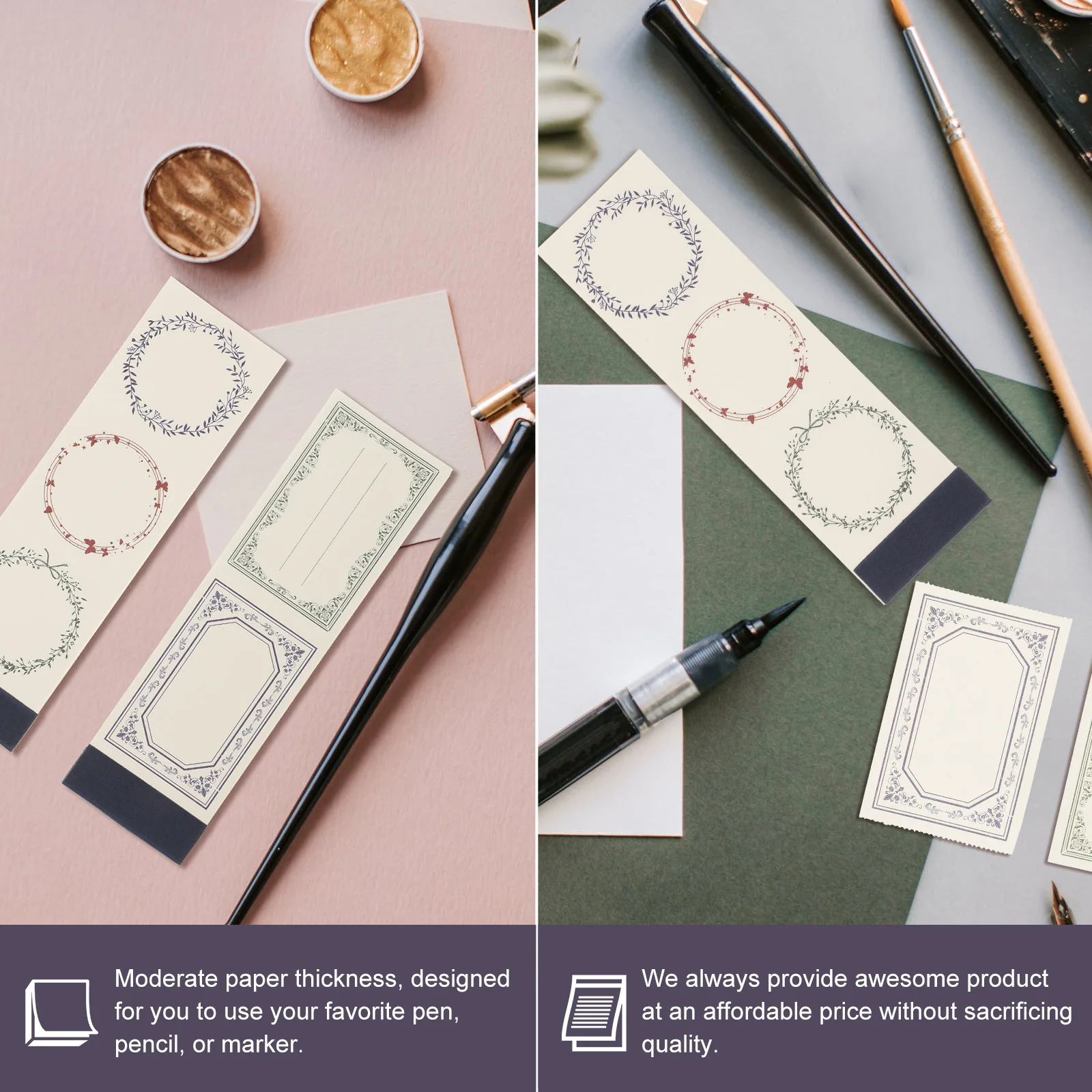 2pcs Multi-purpose Notepad Mini Writing Notepad Office Use Premium Paper Compatible Pens Pencils Markers for Staff