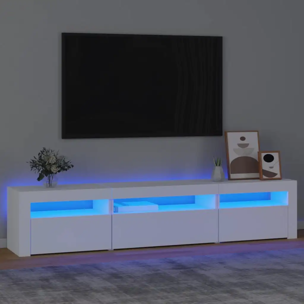 TV-Schrank mit LED-Leuchten Wei? 195x35x40 cm