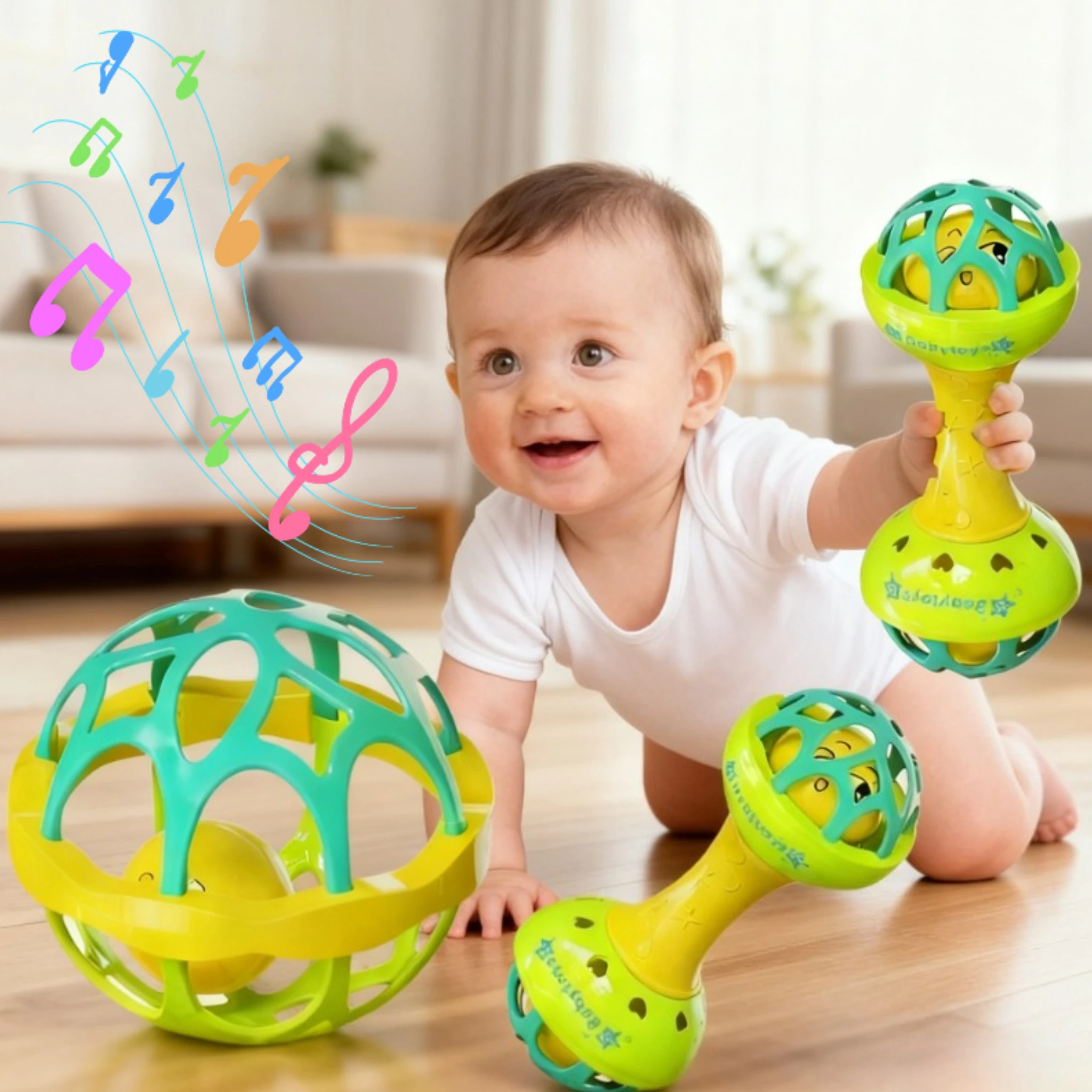 3/1개 아기 딸랑이 교육용 장난감 0-12개월 아기 셰이커 회전 세트 감각 교육 선물 유아 남아 여아 신생아용