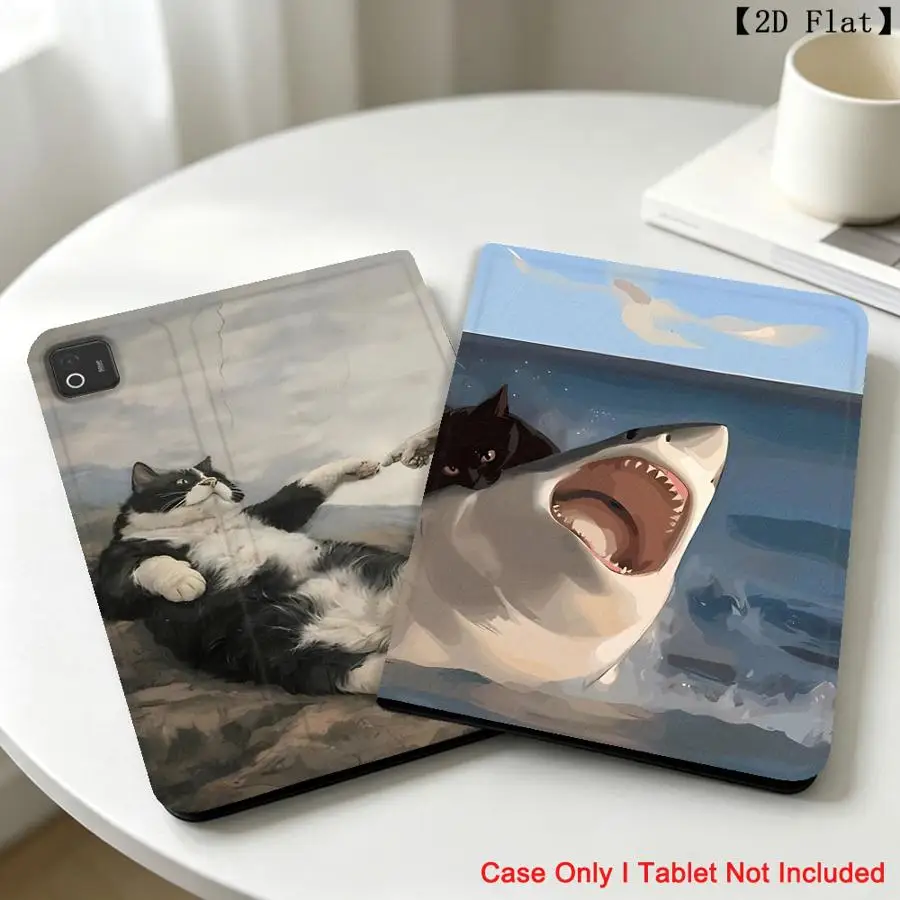 Case for Xiaomi Redmi Pad SE K Pad 8.8 9.7 12.4 Inch Pad 5 6 7 8 Pro Pad 6s Pro 7 Ultra With Pencil Holder Funny Cute Cat