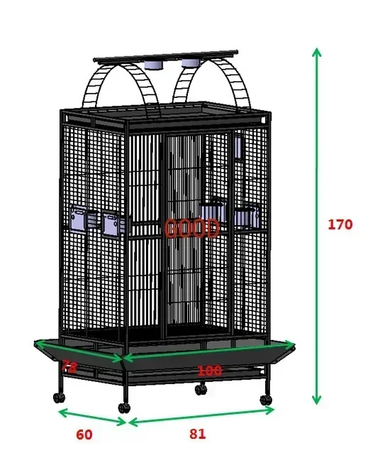 Large Luxury Parrot Cage Interactive Queen Villa