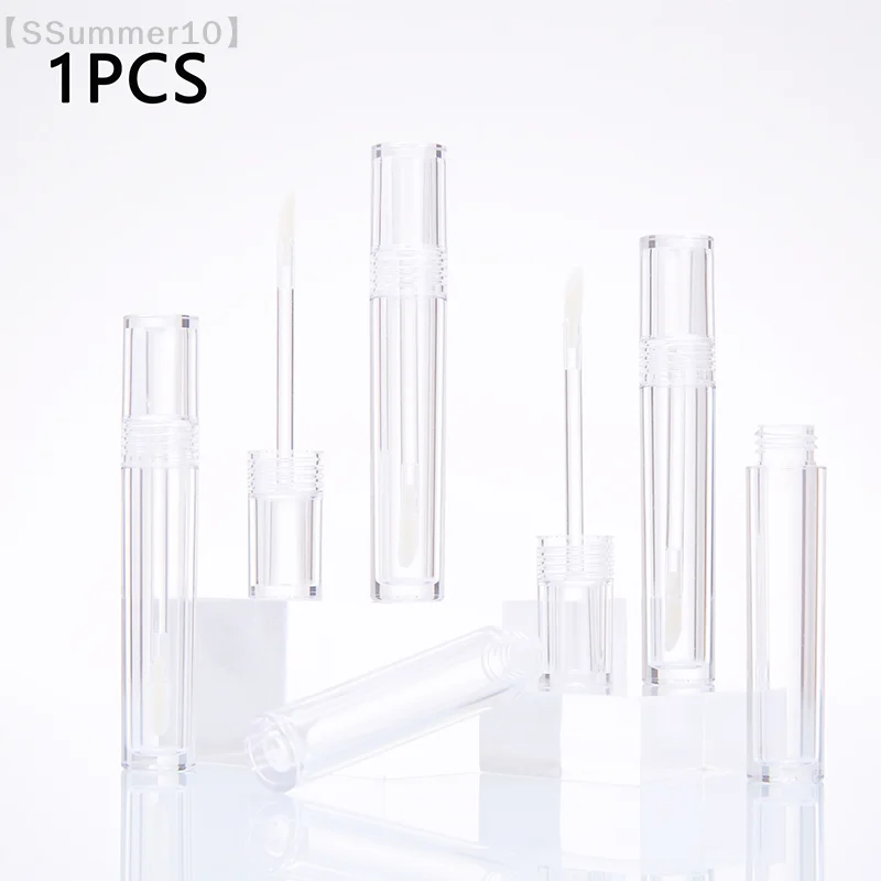 【SSummer10】5ml Slender Empty Portable Lip Gloss Tube - Clear Transparent Plastic Wand Container Cosmetic Packing【SS】
