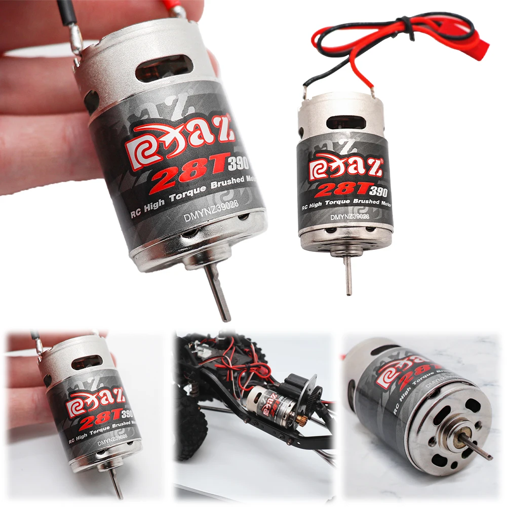 28T 390 Brushed Motor DC Motor RC Crawler Brushed Motor Stainless Steel Electric Brushed Motor JST for TAMIYA TAM54393 300054393