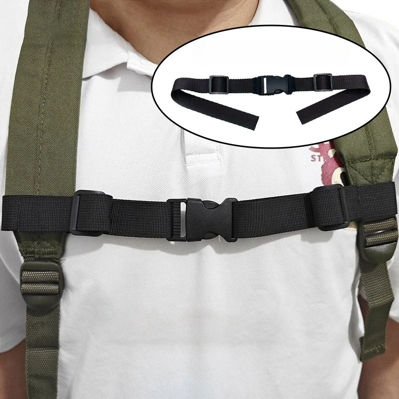 1/2/4PCS Black Polyester Backpack Straps, Adjustable Chest Strap with Secure Buckle, Lightweight Minimalist Design