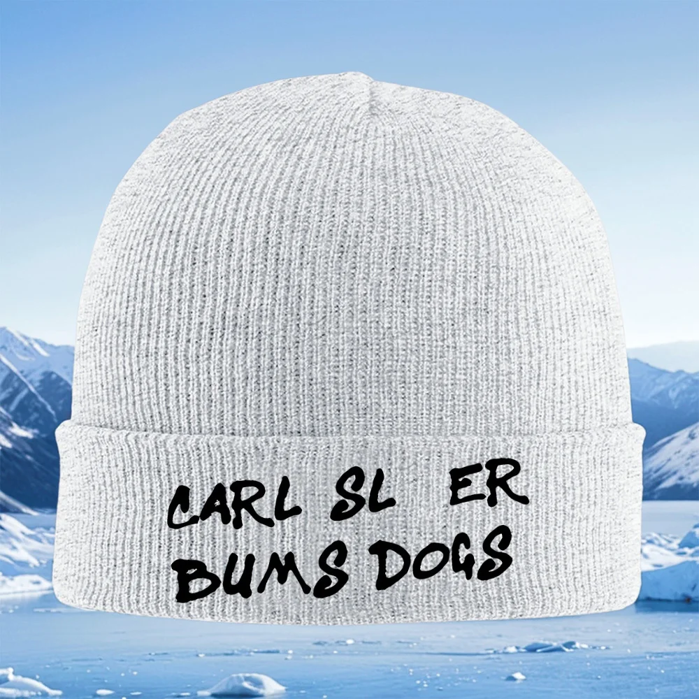 작은 흰 점이 있는 검은 공간 남녀공용 니트 모자 유니섹스 모자 겨울용 보온 모자