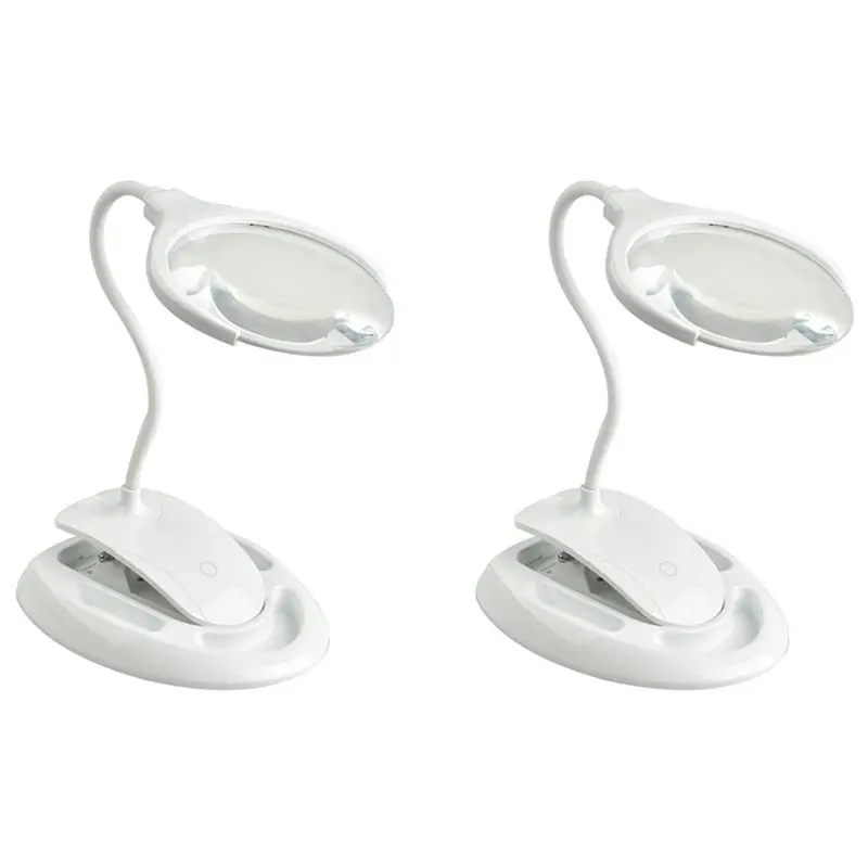 A74E-2X Handheld Magnifier 3X 8X Illuminated Desk Table LED Lamp Magnifying Glass Rechargeable Magnifier With Light