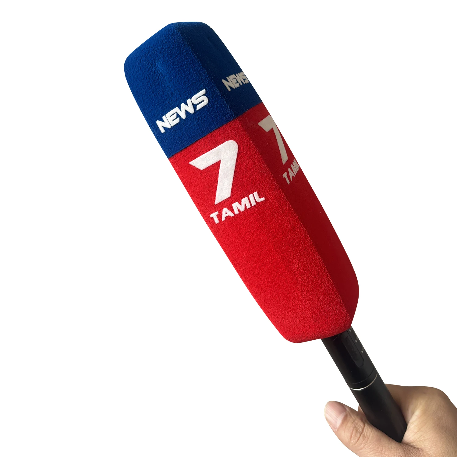 Customized Flocking Shortgun Mic Foam Printing Logo Mic Windscreen Mark Sponge Windsshield For TV Stations Reporters Interview