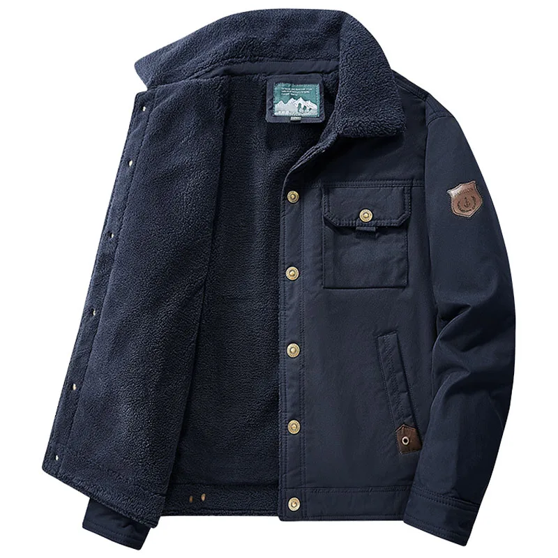 Men's Parka Men's Jacket Winter New with Fleece down Jacket Solid Color Warm Jackets Men Business Mid-Age Coat Leisure Coats 316