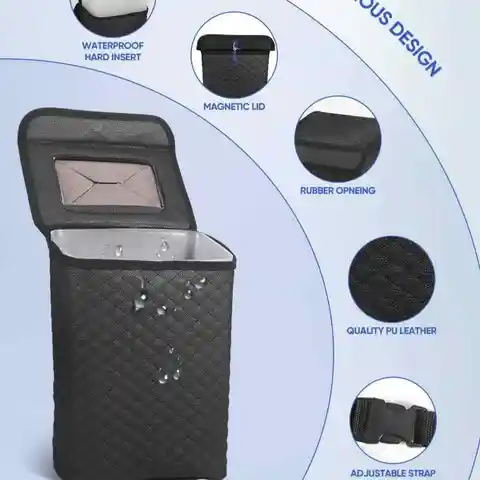 ढक्कन के साथ कार कचरादान - लीकप्रूफ PU लेदर ऑटो कचरादान, हटाने योग्य वाटरप्रूफ लाइनर, SUV, ट्रक के लिए हैंगिंग कार कचरादान 8 best sales कचरा गाड़ी - №6