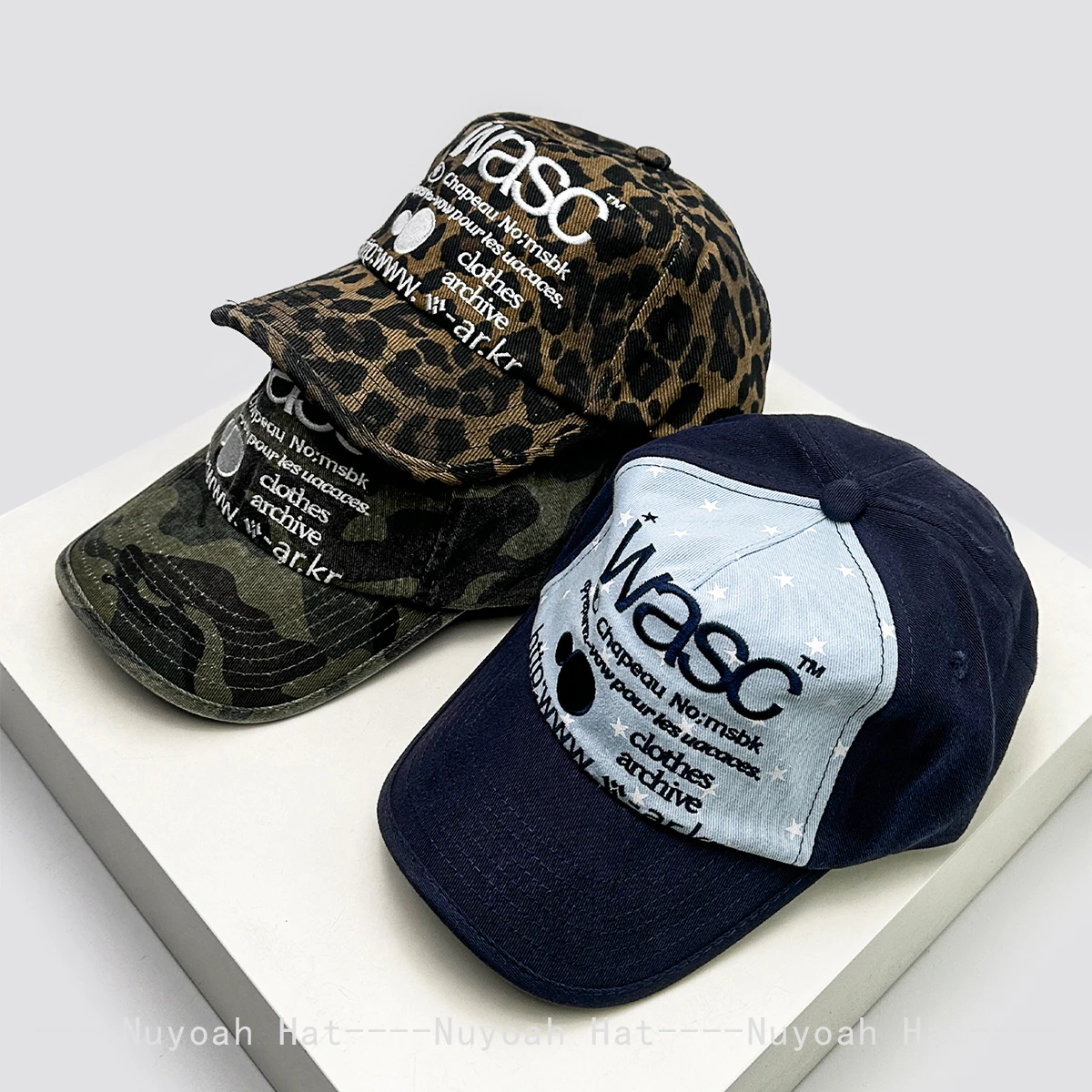 New Men Women Color Block Star Embroidered Letters Baseball Hats Sunshade Leopard Print Camouflage Versatile Peaked Caps Fashion