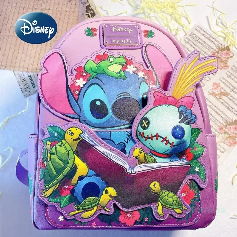 Disney Stitch New Mini Fashion Backpack Luxury Brand Original Loungefly Backpack3D Cartoon Cute Women's Backpack High Quality