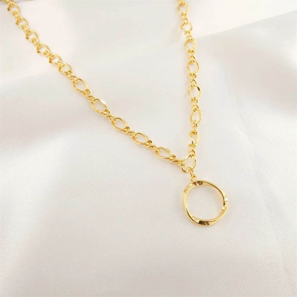 WT-BC204 WKT 2023 Fashion Gold-clad lip Copper Plated Color 8-Figure Chain Hot Design DIY Jewelry Accessories Necklace Chain